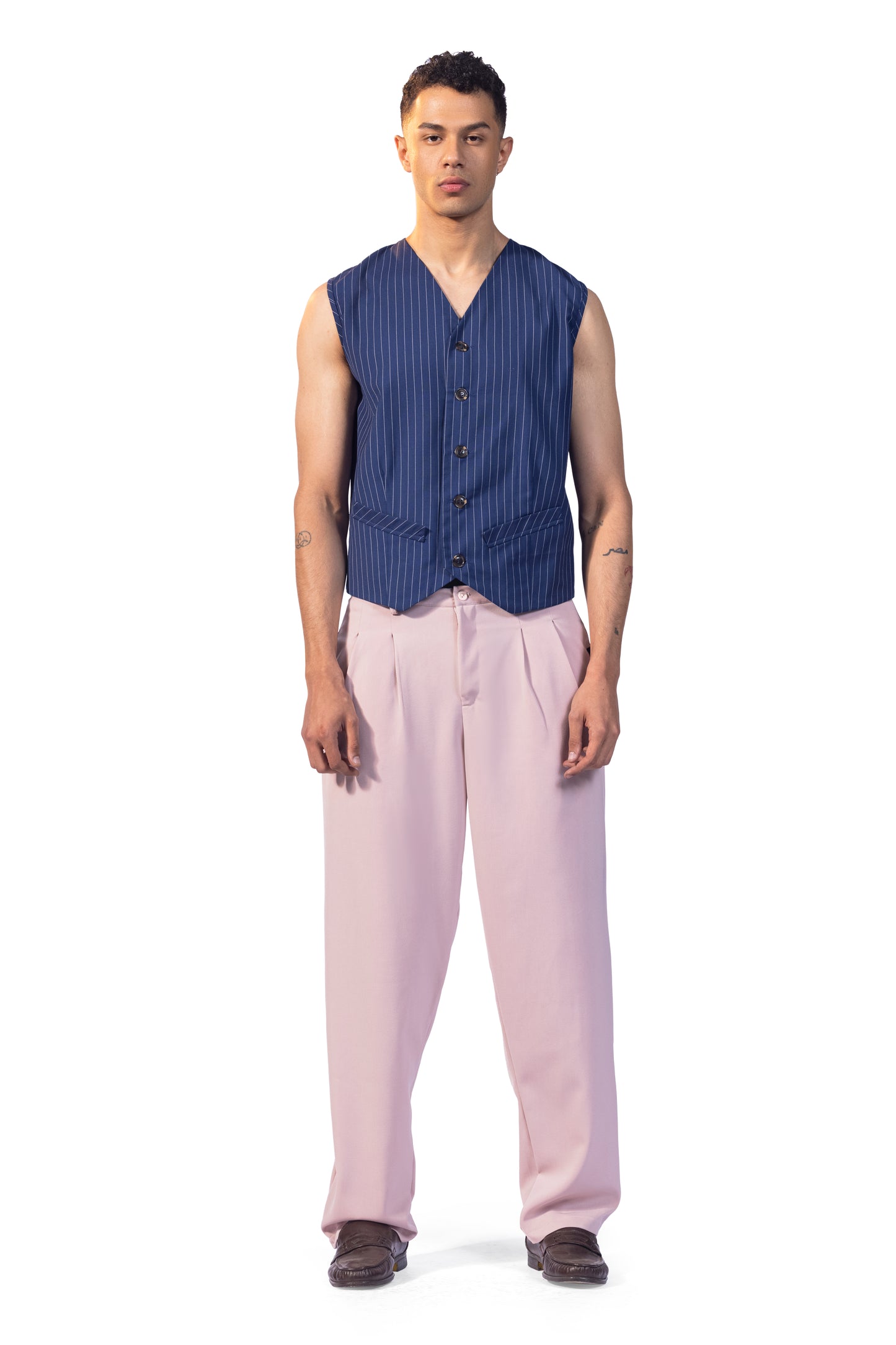blue silk vest
