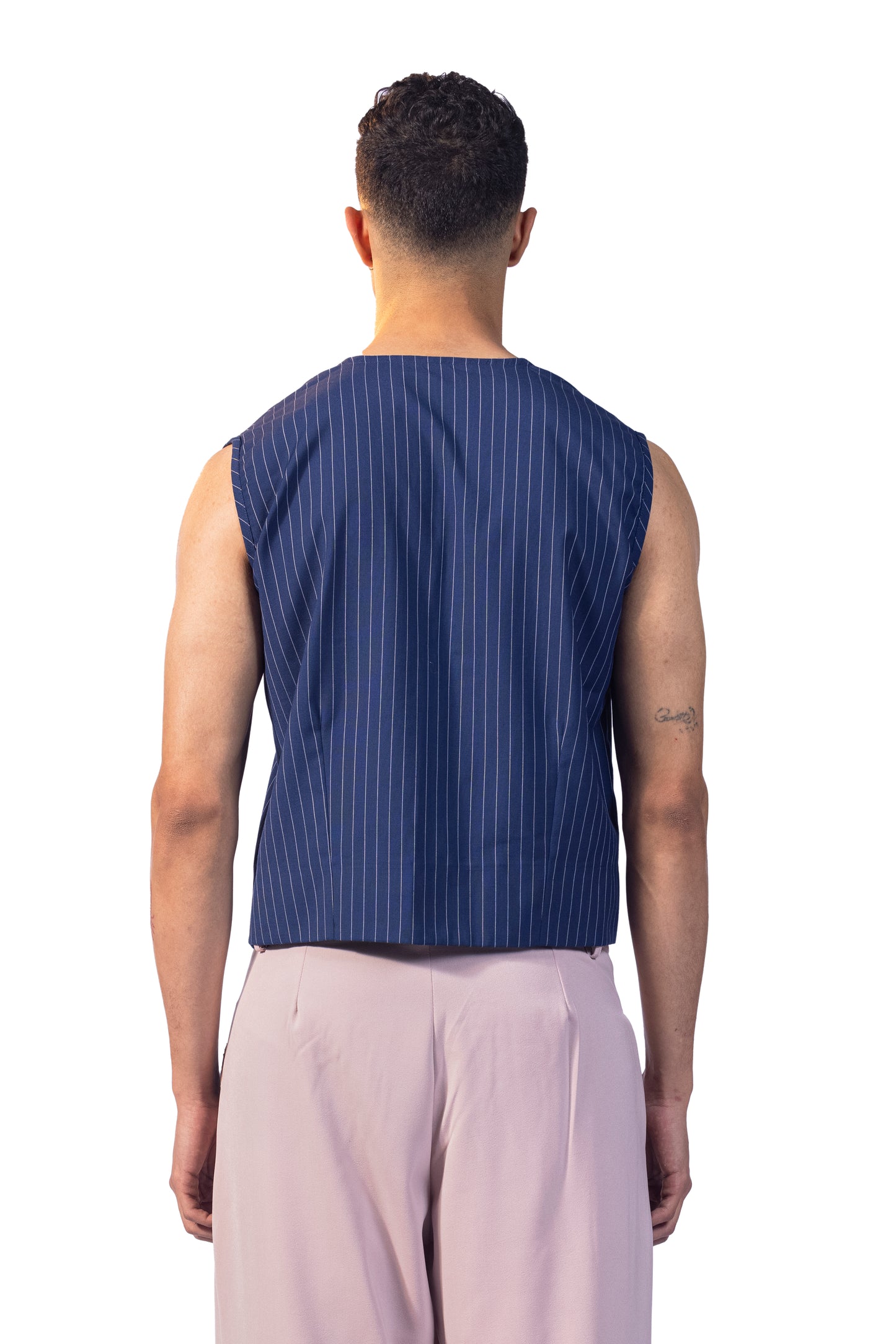 blue silk vest