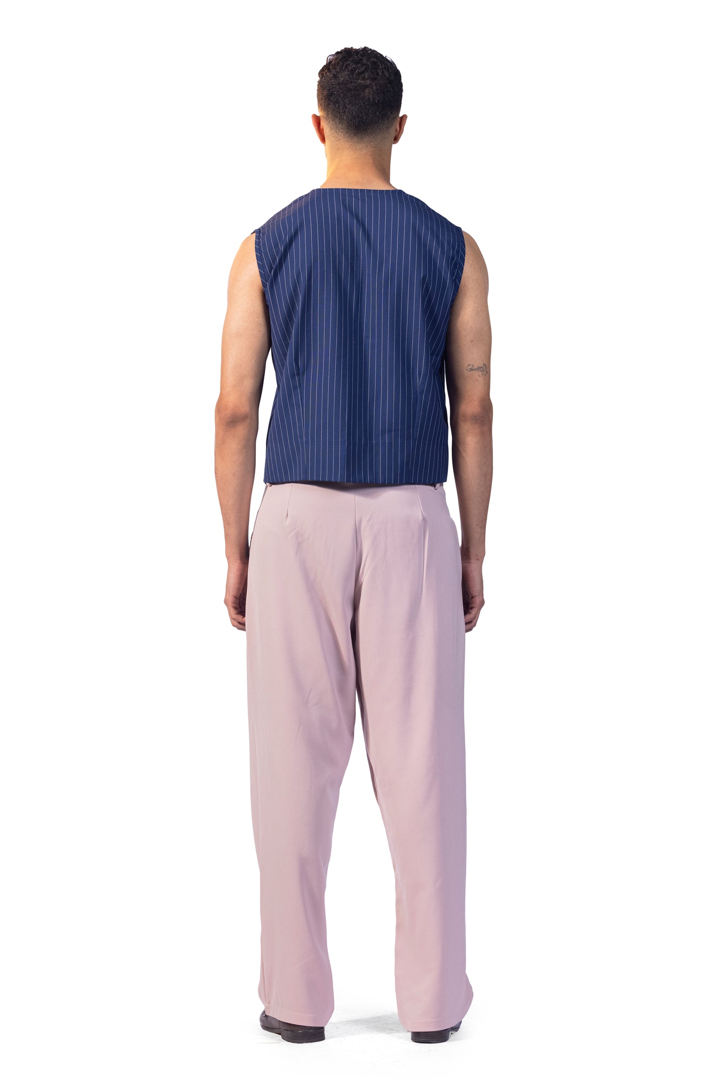 blue silk vest