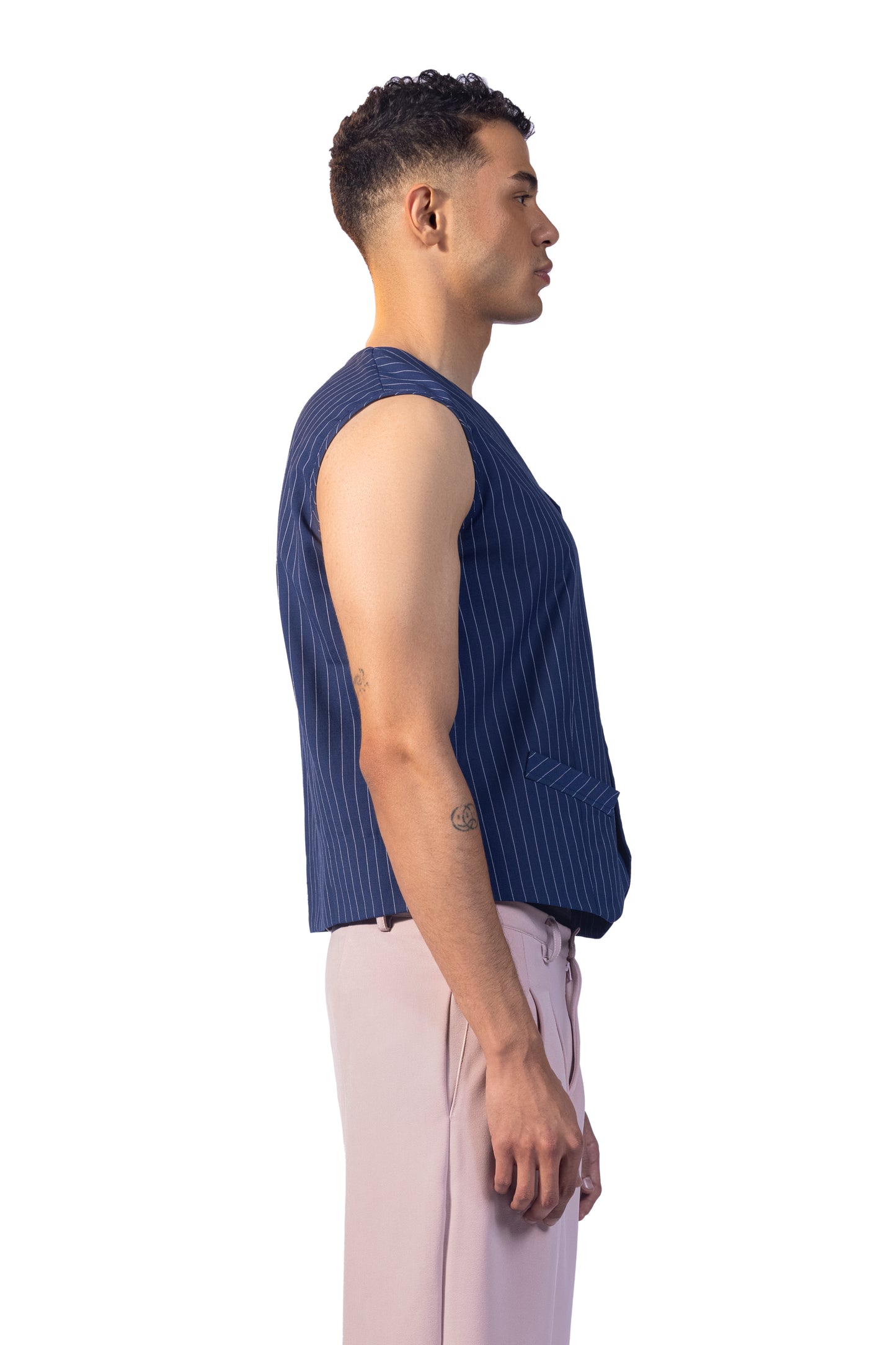 blue silk vest