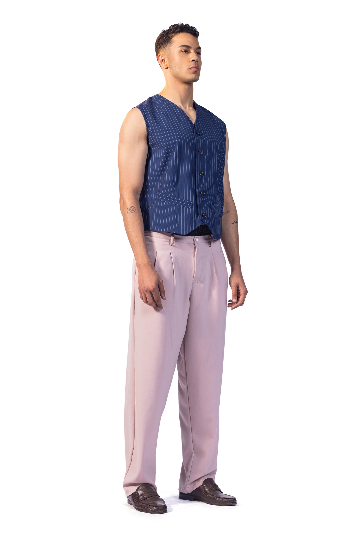 blue silk vest